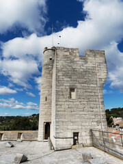 View of châtelet on top of Philipe-le-Bel Tower in Villeneuve-lès-Avignon, France