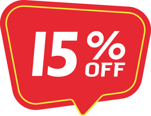 15% Discount Banner. Special offer or shopping discount banner.