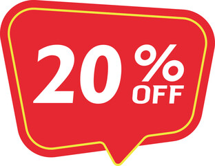 20% Discount Banner. Special offer or shopping discount banner.
