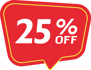 25% Discount Banner. Special offer or shopping discount banner.