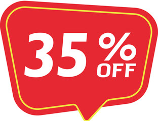 35% Discount Banner. Special offer or shopping discount banner.