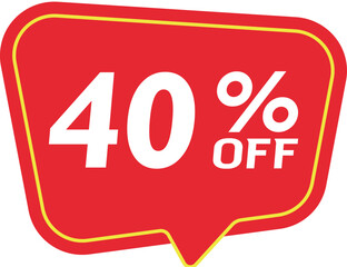 40% Discount Banner. Special offer or shopping discount banner.