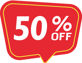 50% Discount Banner. Special offer or shopping discount banner.