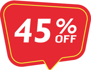 45% Discount Banner. Special offer or shopping discount banner.