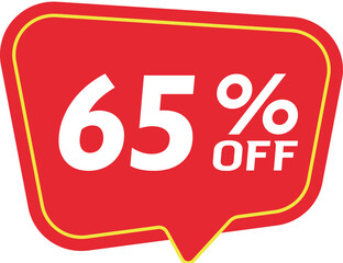 65% Discount Banner. Special offer or shopping discount banner.