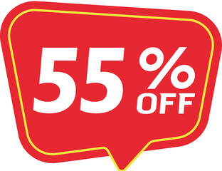 55% Discount Banner. Special offer or shopping discount banner.