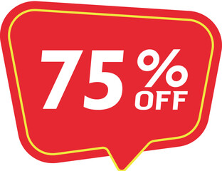 75% Discount Banner. Special offer or shopping discount banner.
