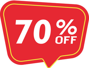 70% Discount Banner. Special offer or shopping discount banner.