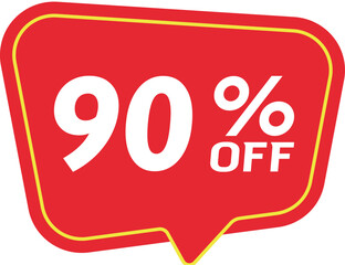 90% Discount Banner. Special offer or shopping discount banner.