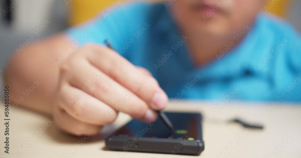 Aufkleber men use stylus pen technology on a smartphone to write and work with digital applications.