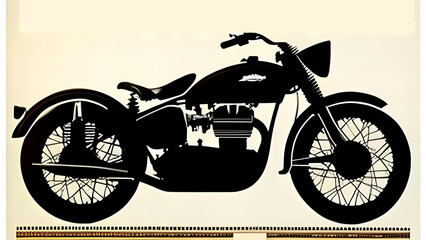 Motorcycle icon or sign. Vector black silhouette of bike or motorcycle - AI Generated
