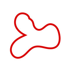 Red Abstract Shapes Outline Vectors 