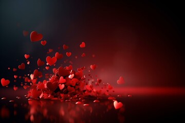 red hearts background,valentine background with hearts. Generative AI