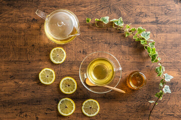 スライスレモンと紅茶　lemon