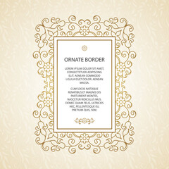 Vector decorative frame. Elegant element for design template.