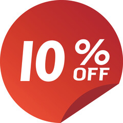 10% Discount. Special offer or shopping discount sticker.