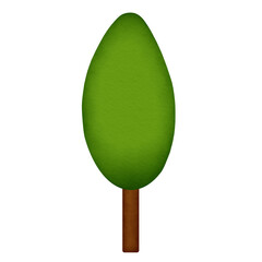 green tree watercolor illustration