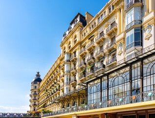 Historic belle epoque style luxury hotel in Cimiez district of Nice on French Riviera Azure Coast...