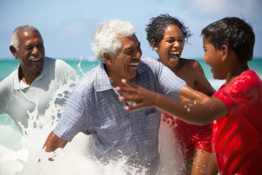 Generations United by Laughter and Ocean Waves