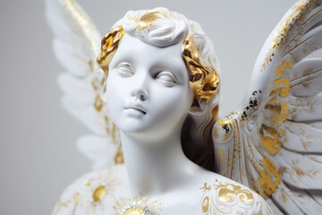 An Angel.  Porcelain angel statue. digital ai art