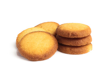 Danish butter cookies isolated on white background