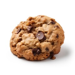 Chocolate Chip Cookies Isolated on White .Generative AI