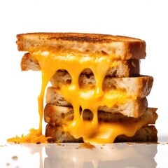 Grilled Cheese Isolated on White .Generative AI