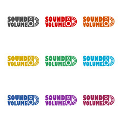 Sub woofer logo design icon isolated on white background. Set icons colorful