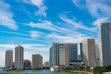 Obraz premium photography of miami downtown skyline of metropolis. miami downtown skyline.
