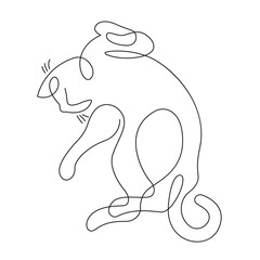 Hand-drawn Cat line drawing vector. continuous line cat. kitten line art draw vector. doodle illustration. Pet line drawing illustration. minimal line art. black and white vector illustration.
