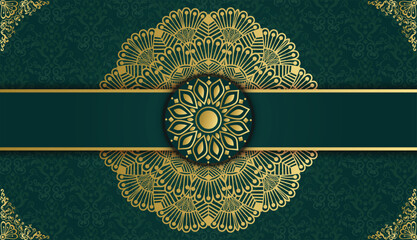 Arabesque style decorative golden mandala background. Ornamental floral loyal frame, greeting and invitation card. Decoration, Decorative, Ornament, Ornamental, India, Indian,