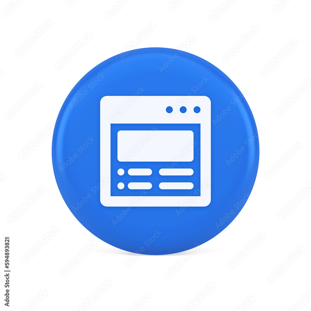 Poster Internet document tax form banking account web page button virtual browsing interface 3d icon