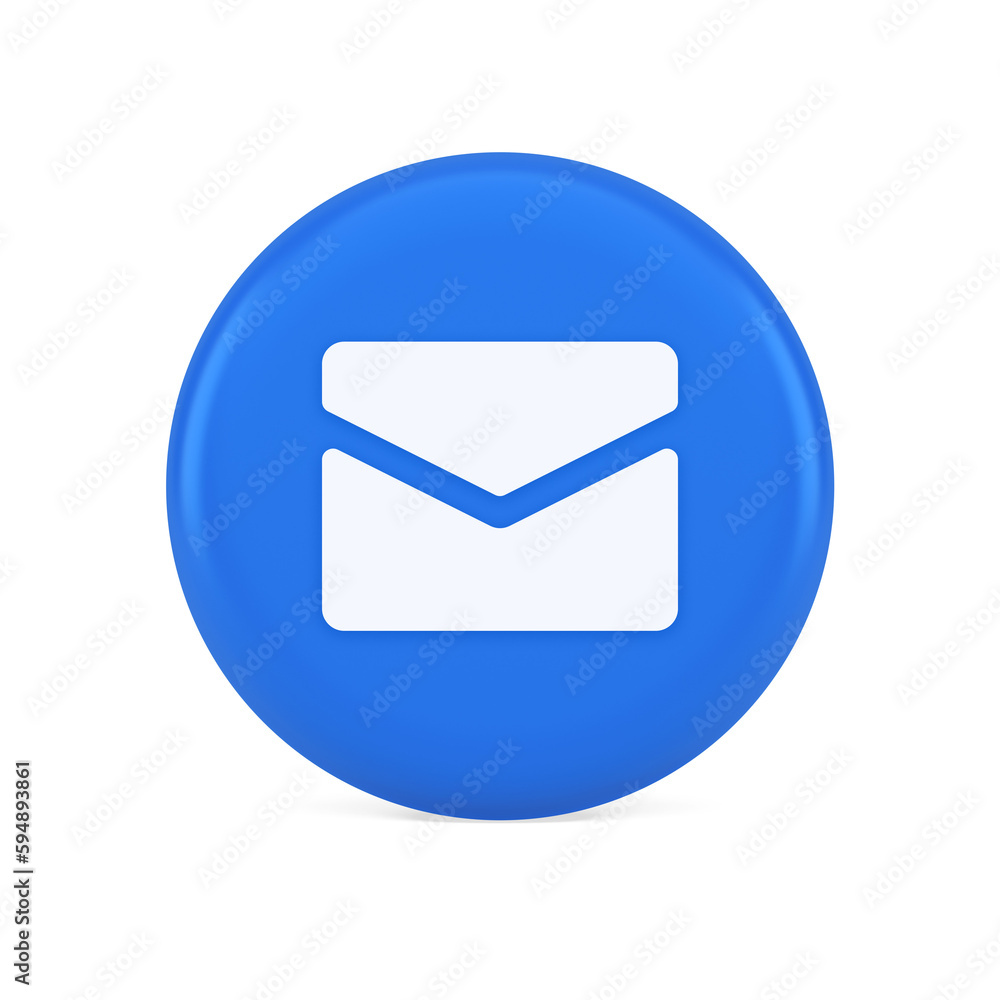 Poster Newsletter inbox chat message button remotely communication digital notification 3d icon