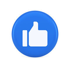 Thumb up like cool button cyberspace approve acceptance communication 3d realistic icon
