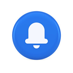 Handbell ring sound notification button incoming message call notification 3d realistic icon