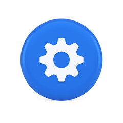 Cog gear button web technology setting repair business interface 3d realistic icon