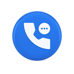Phone consulting live chat emergency help assistance button web app design 3d realistic icon