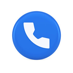 Phone call contact voice communication button web application design 3d realistic icon