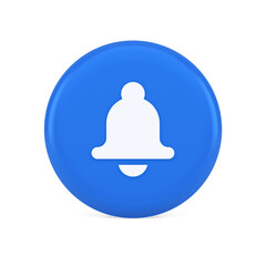 Bell ring audio sound button signal push reminder cyberspace interface notification 3d icon
