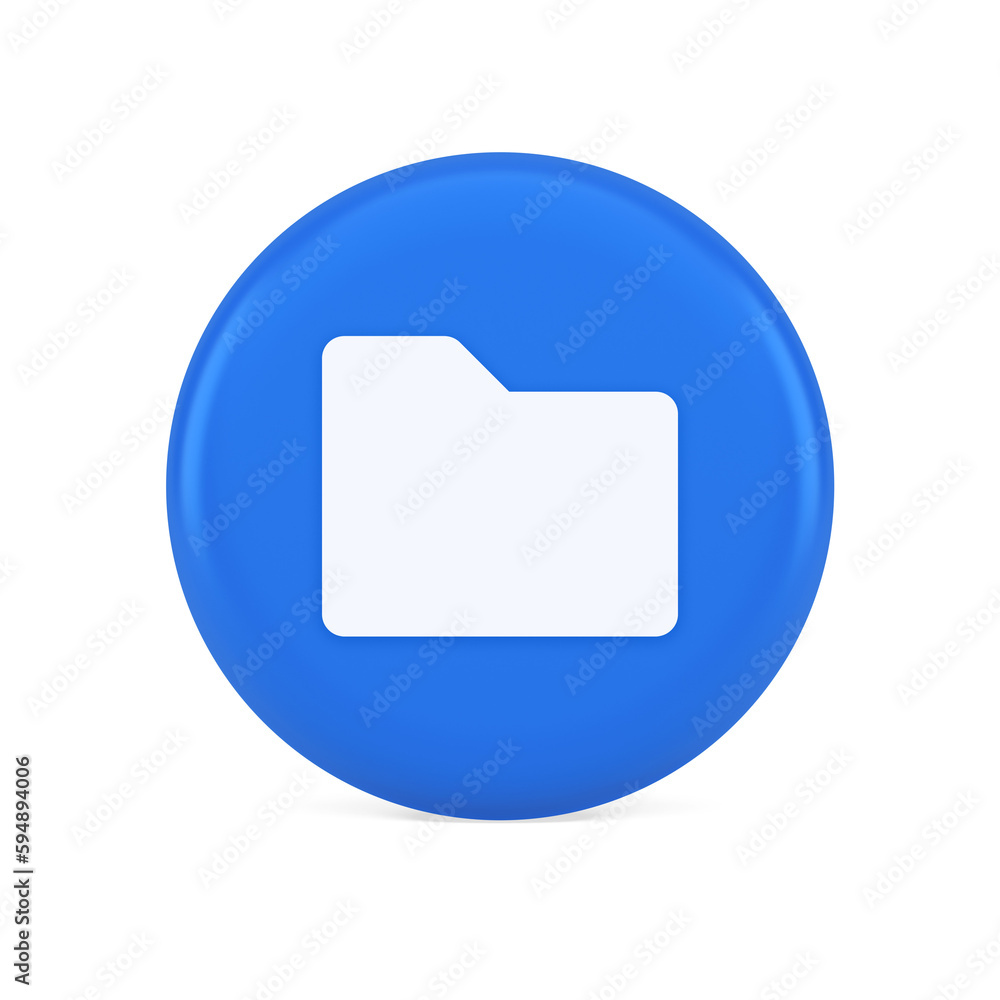 Poster file folder archive directory button cyberspace digital document storage organizing 3d icon
