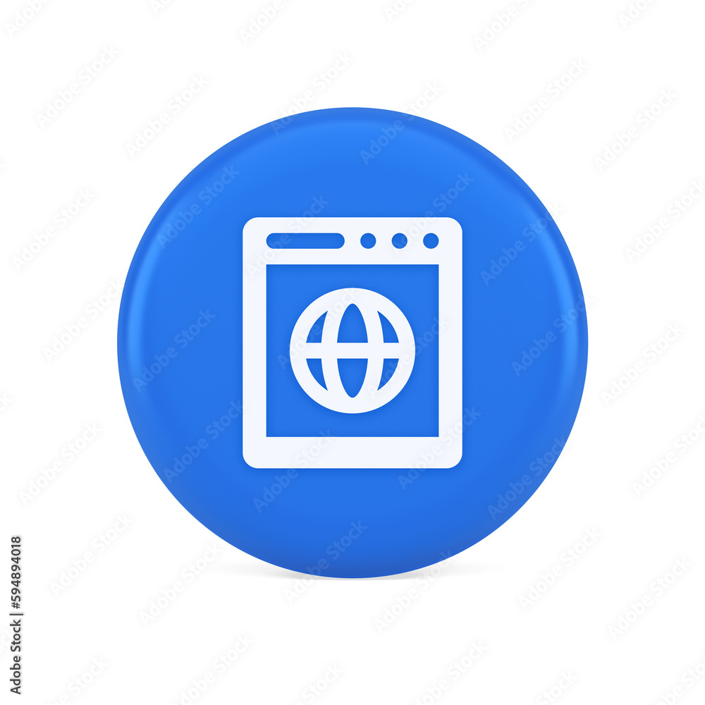 Poster internet browser global wireless connection button cyberspace virtual networking 3d icon