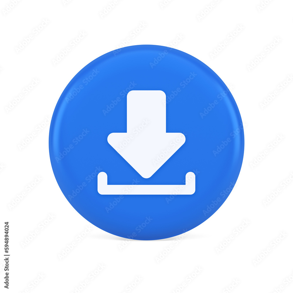 Poster download down arrow cyberspace information storage button internet file browsing 3d icon