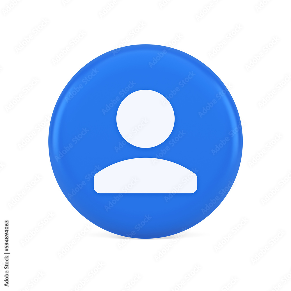 Poster user person human contact button cyberspace account information web app 3d realistic icon