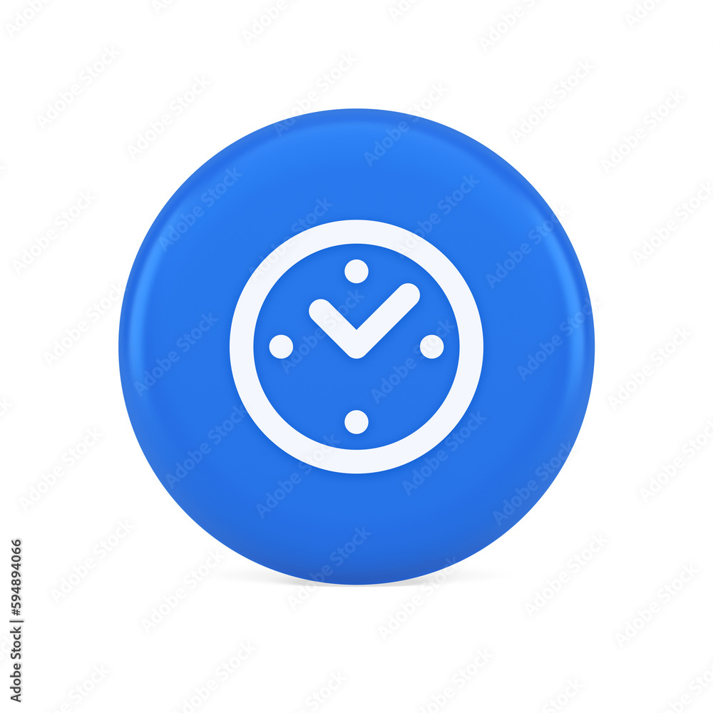 Poster alarm clock time countdown button deadline measurement 3d realistic icon