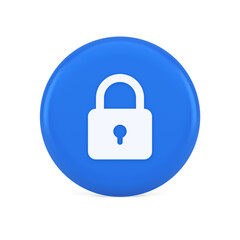Padlock locking web access button password security protection safe encryption 3d icon