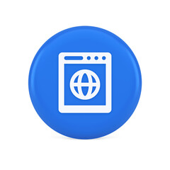 Internet browser global wireless connection button cyberspace virtual networking 3d icon