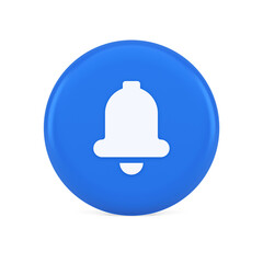 Handbell ring button cyberspace sound reminder service 3d realistic icon