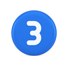 Three number button internet communication texting message character 3d realistic icon