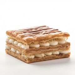 Mille-Feuille Napoleon Isolated on White. Generative AI