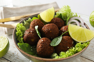 Vegetarian food concept - falafel, tasty falafel balls